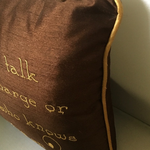 Decorative Brown Satin Pillow 12” x 8.5” - Picture 6 of 7